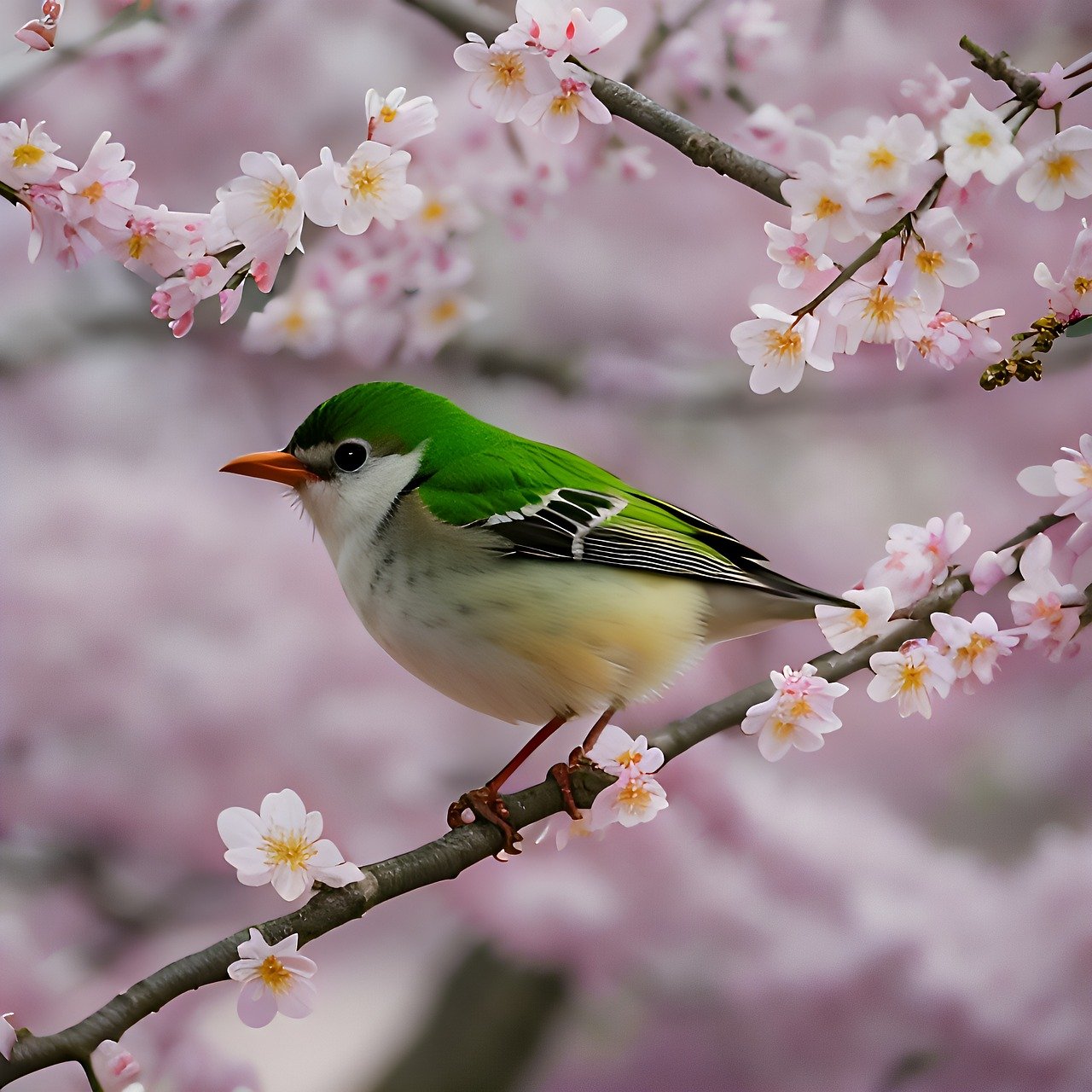 벚꽃과새