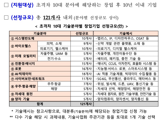  정부 지원 사업_초격차 스타트업 육성사업