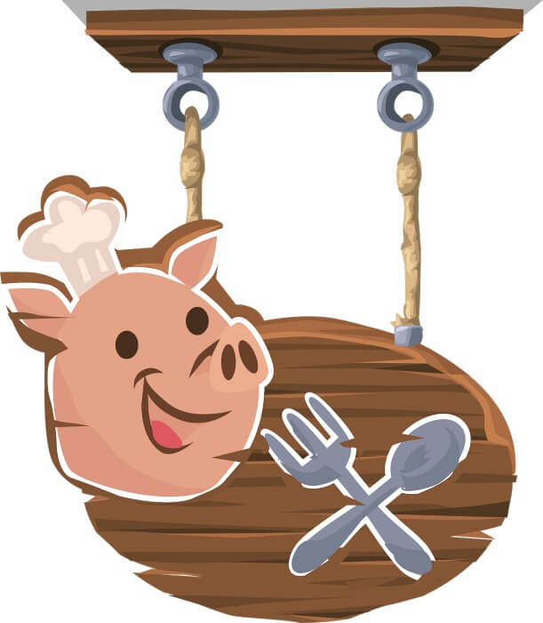 돼지-캐릭터가-그려진-식당