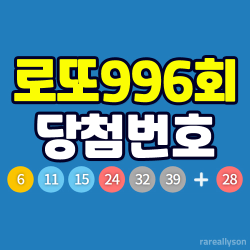  로또996회당첨번호조회와 로또 1등 당첨지역