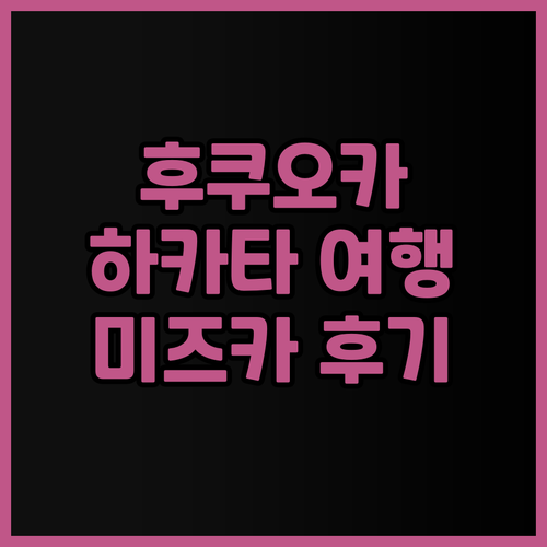 후쿠오카 하카타 여행의 완벽한 선택?