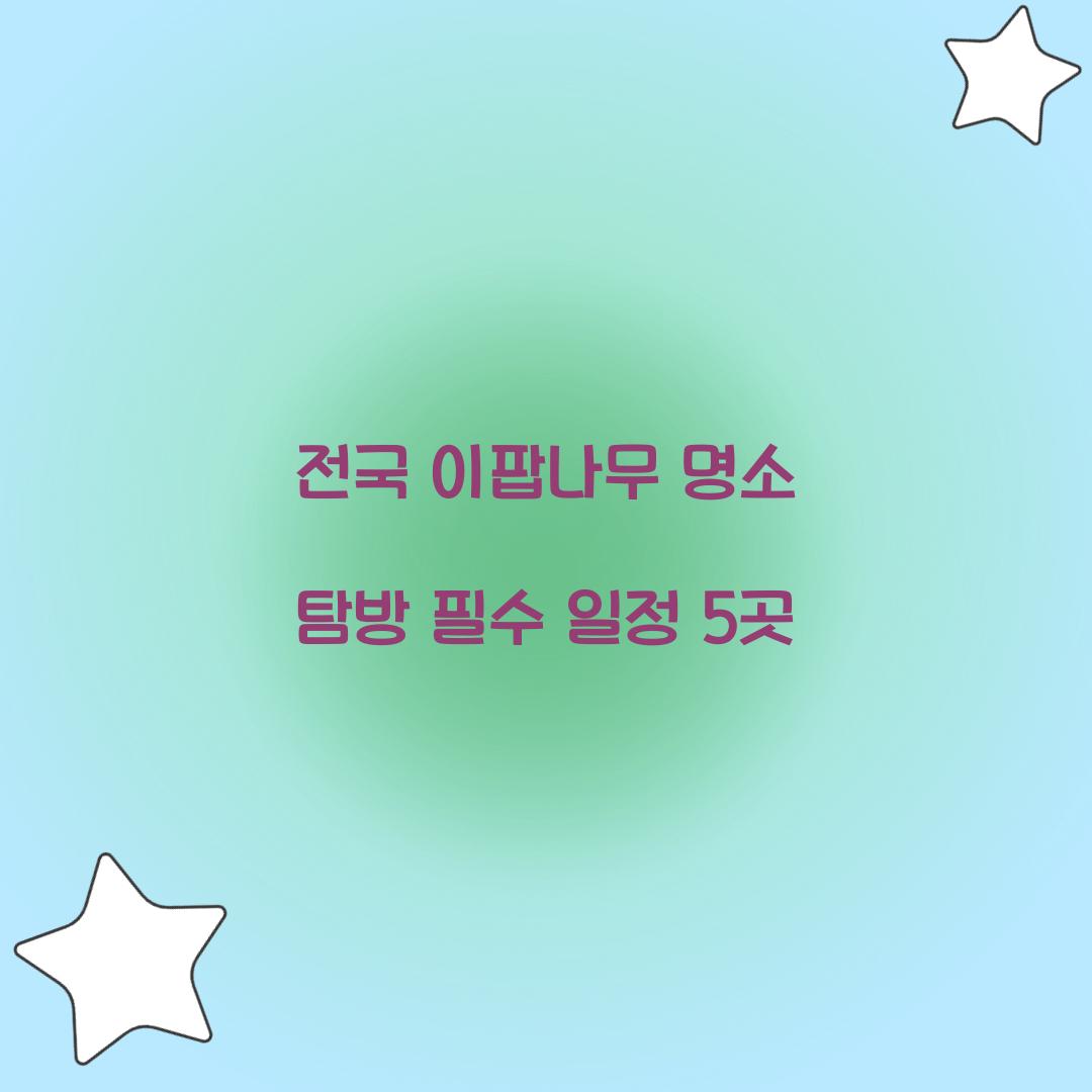 전국 이팝나무 명소