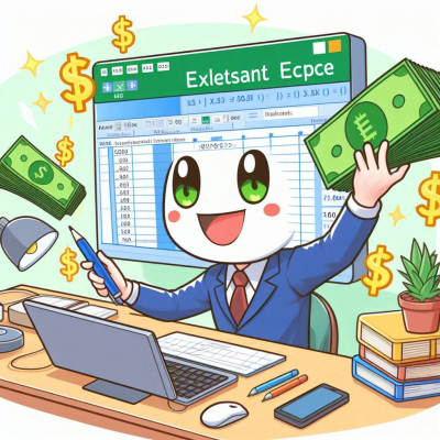 비즈니스 차트를 분석하며 데이터 작업을 하는 캐릭터.
