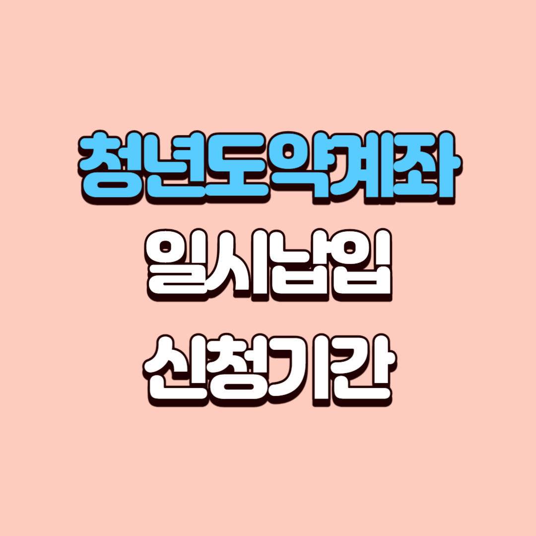 청년도약계좌 일시납입 신청기간