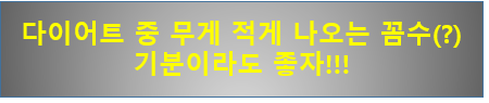  다이어트 중 몸무게 적게 나오게 하는 방법(?)