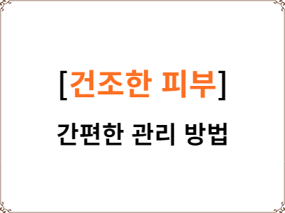  건조한 피부 관리하는 간편한 방법