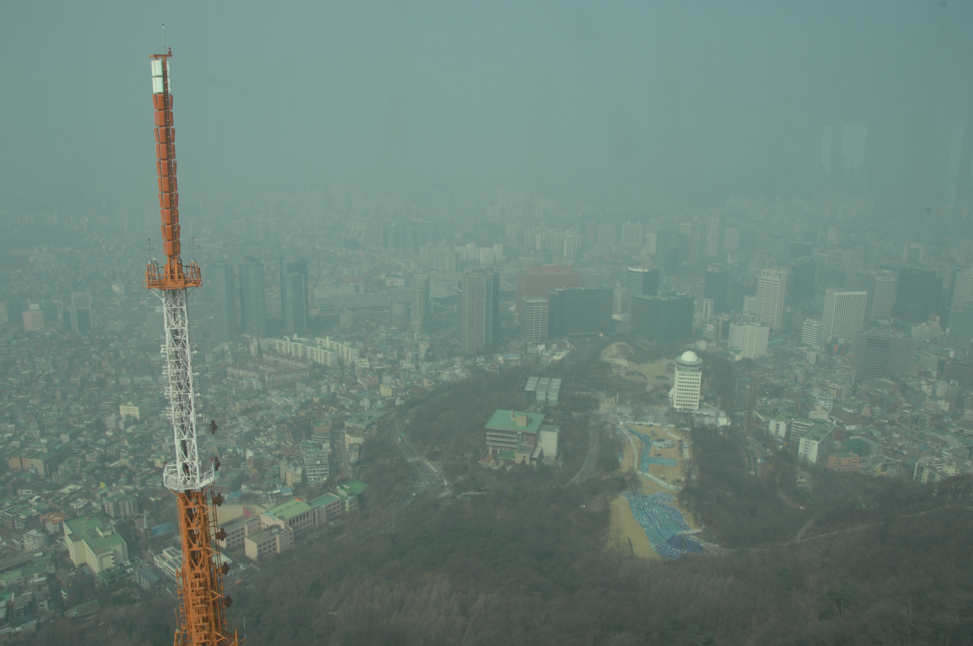 중국발 미세먼지로 인한 대기질 상태 사진