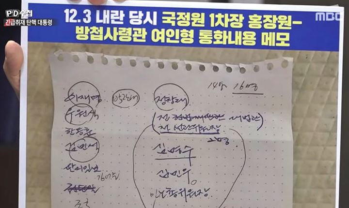 여인형 메모 포렌식 명단 공개… 정치인·김건희 디올백 건넨 최재영 목사 포함