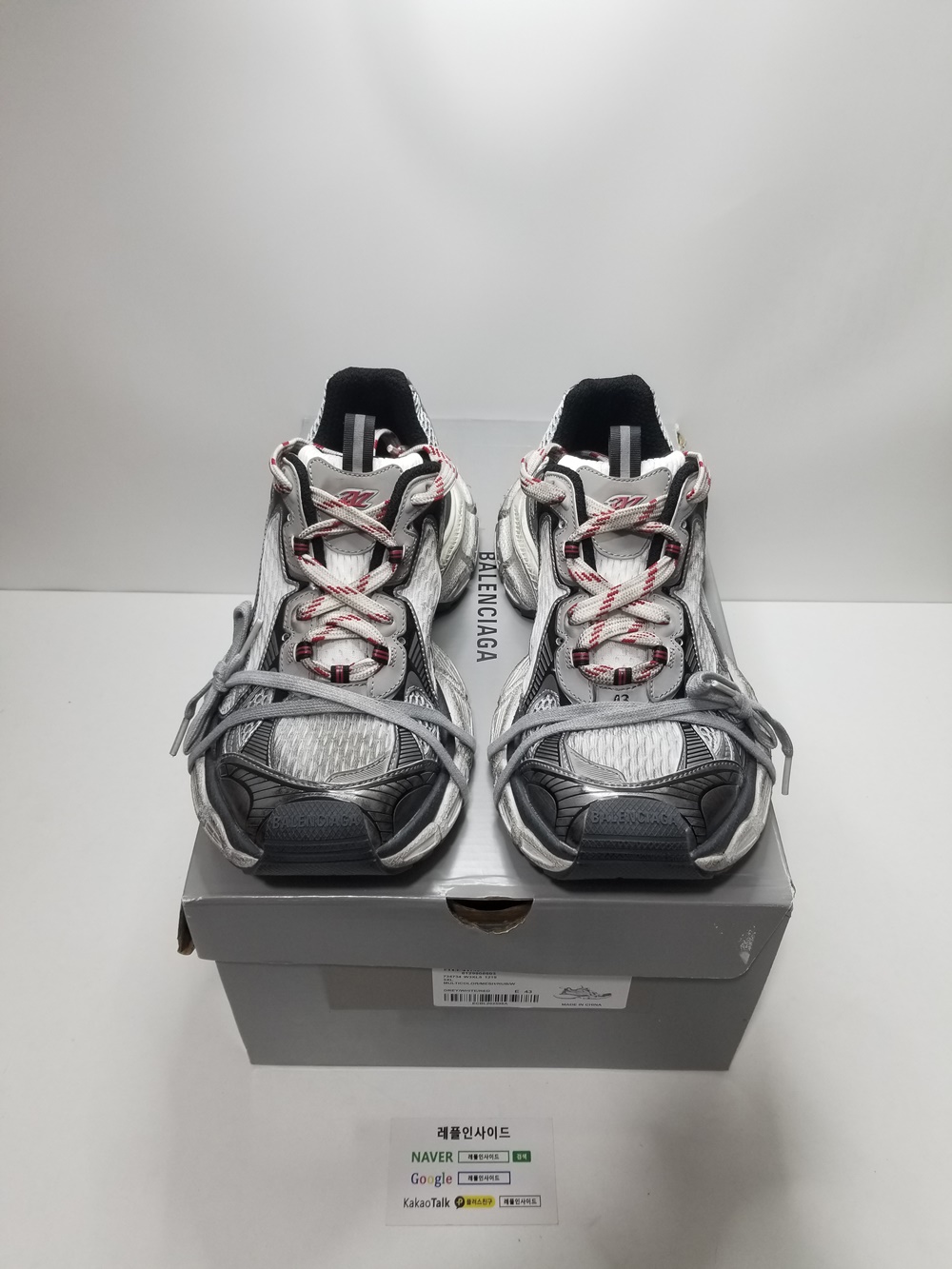  [BALENCIAGA] 발렌시아가 3XL 화이트 그레이 레드 남녀공용