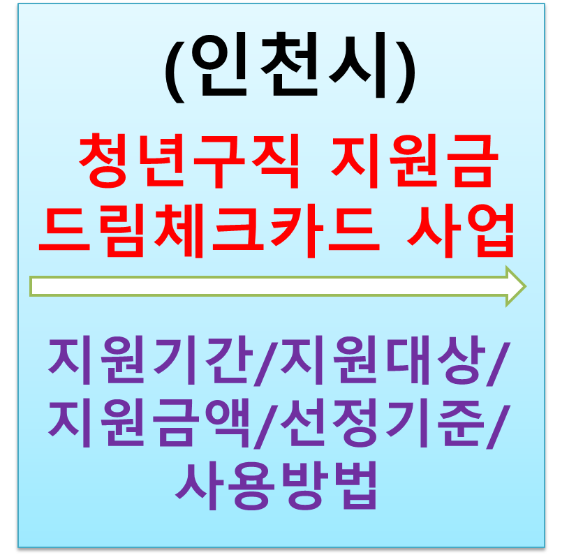  인천시 청년 구직지원금 300만원 지원