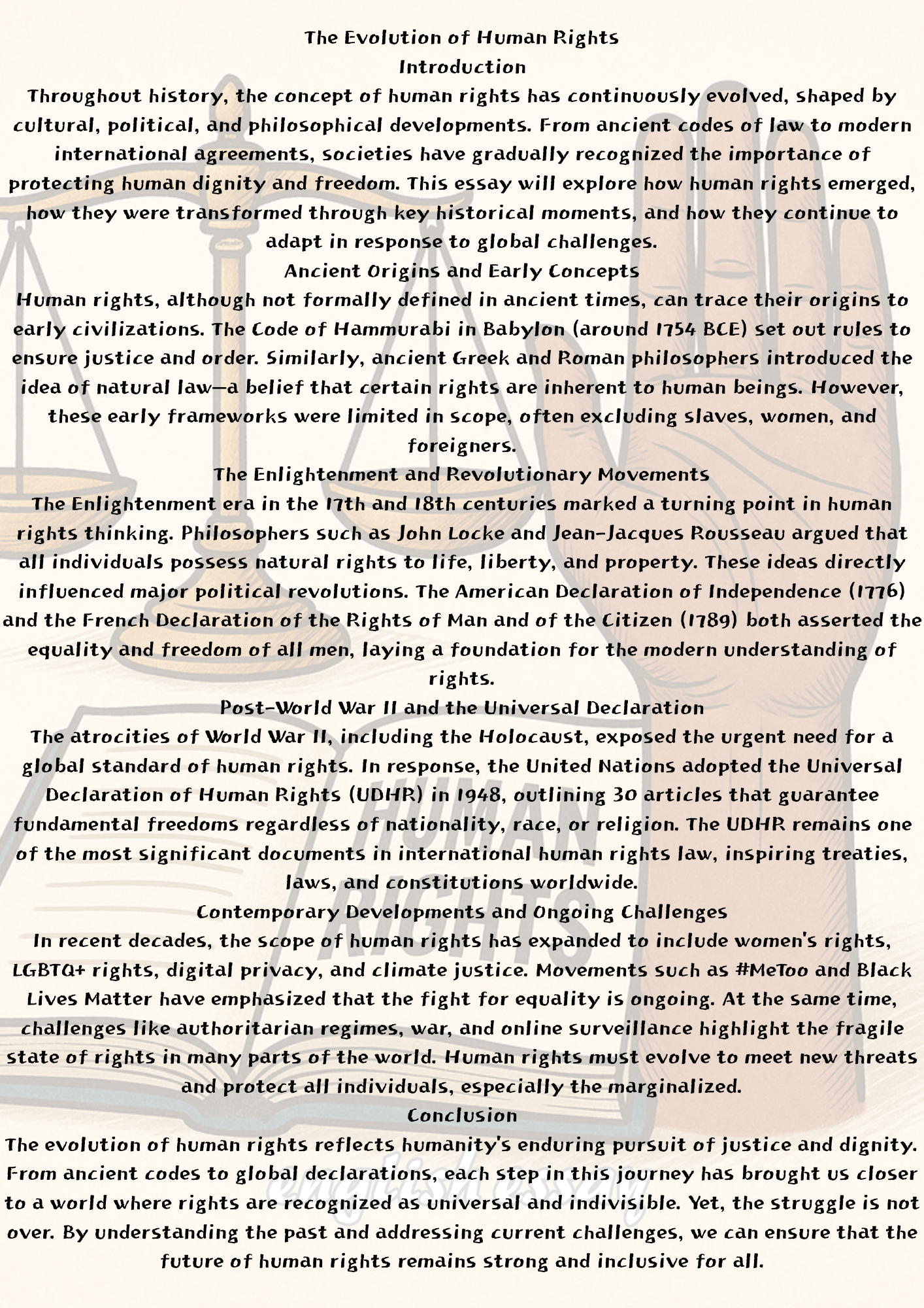 The Evolution of Human Rights / 인권의 진화