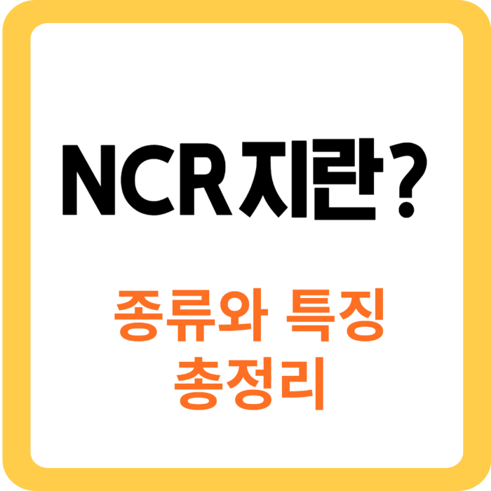 NCR지란?종류와 특징 텍스트