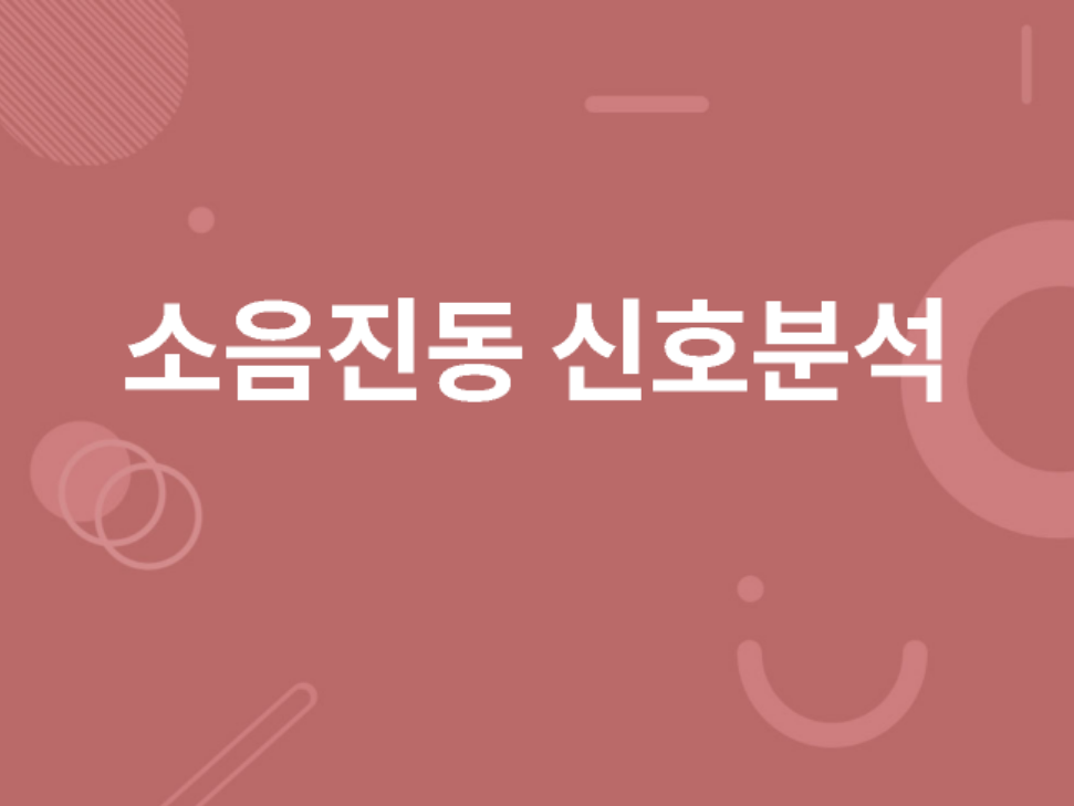  소음 진동계측 분석프로그램 개발