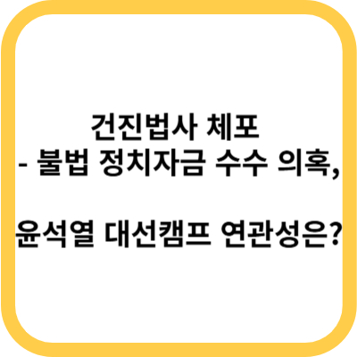 건진법사 체포 - 불법 정치자금 수수 의혹 혐의, 윤석열 대선캠프 연관성은