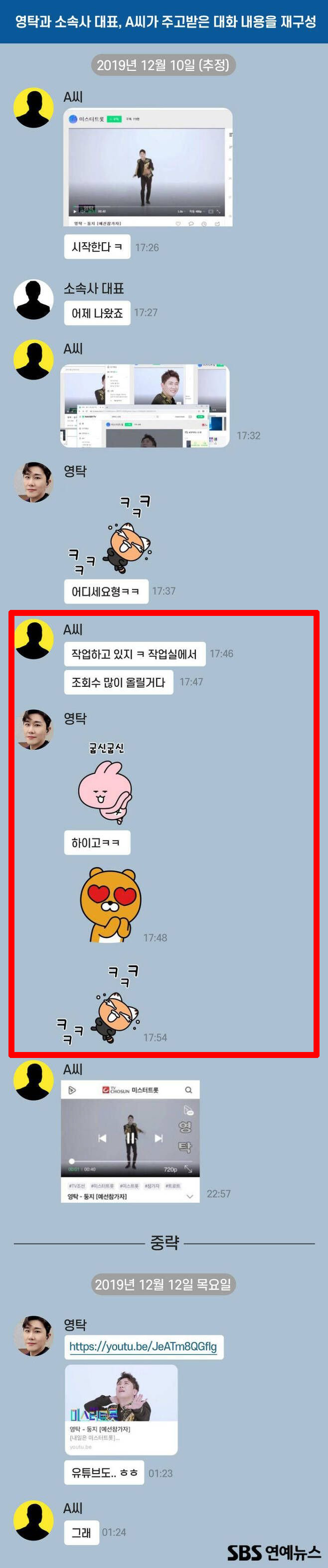 영탁 카톡