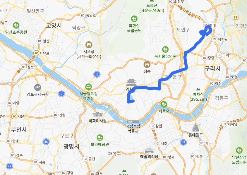  서울 202번버스 노선, 시간표[남양주, 서울여대, 청량리역, 서울역, 후암동 ]