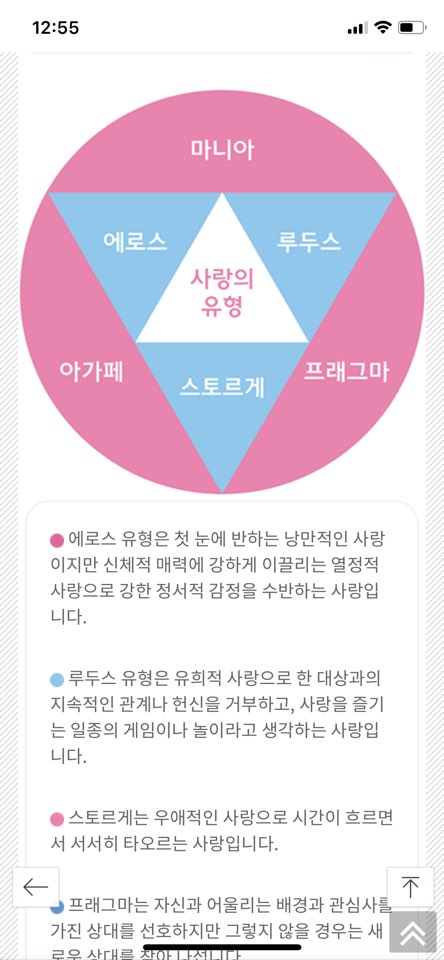  사랑 유형 테스트!! 나의 사랑유형은??