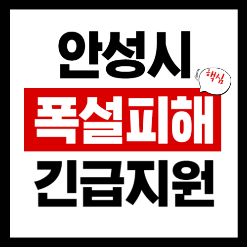 안성시 폭설피해 긴급보상지원금