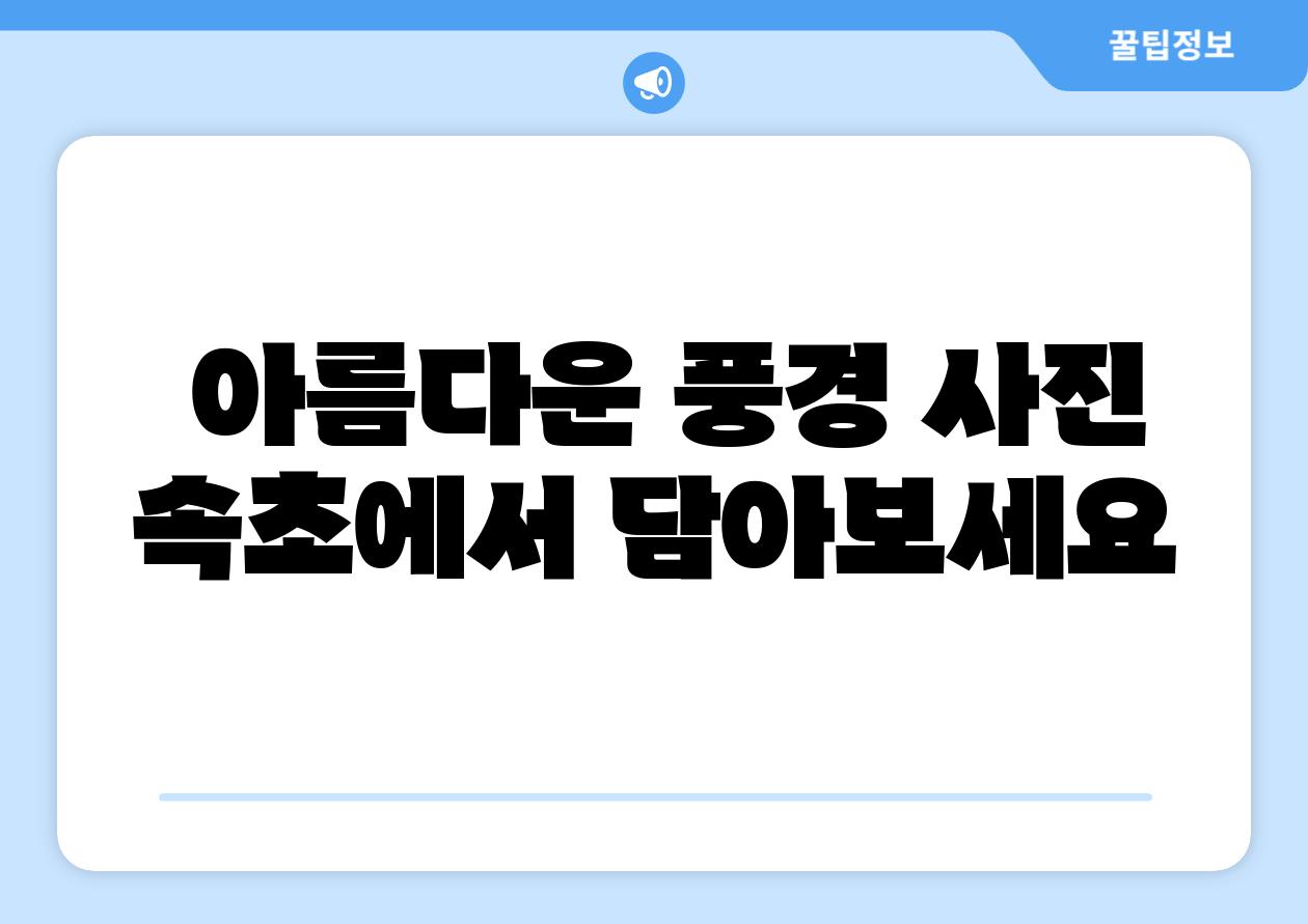 아름다운 풍경 사진 속초에서 담아보세요
