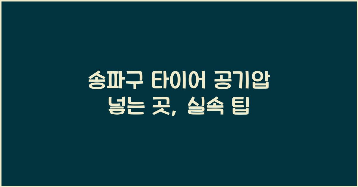 송파구 타이어 공기압 넣는 곳