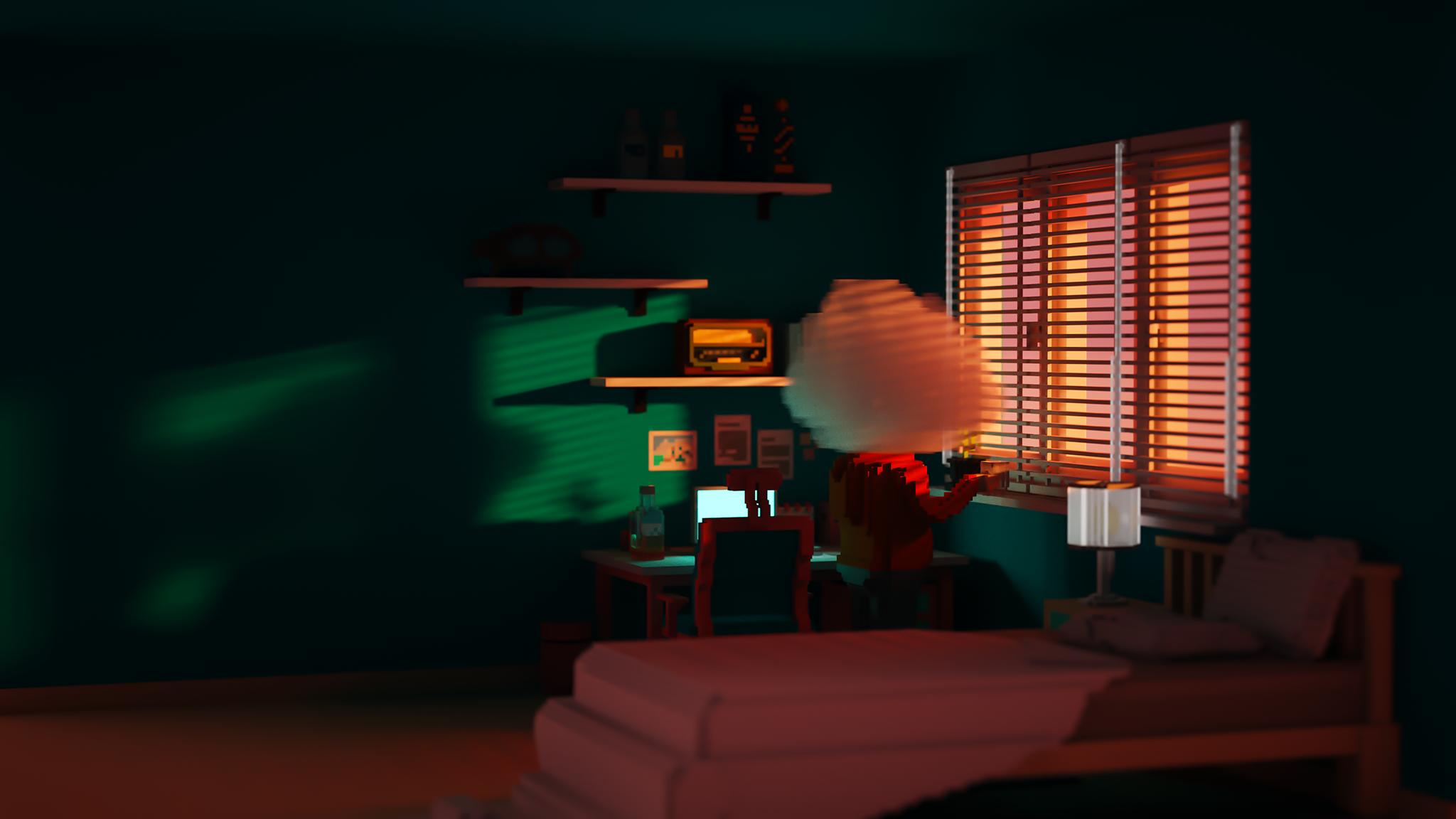 복셀 복셀아트 복셀아티스트 voxel voxelart voxelartist mebbit cloudy digital art illustration NFT