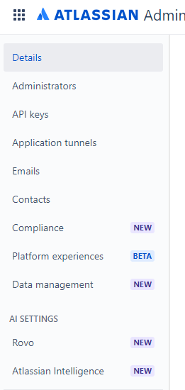 Atlassian Rovo - AI Settings