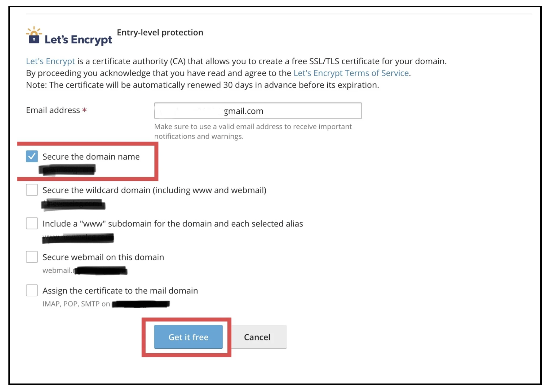 도메인 네임 선택