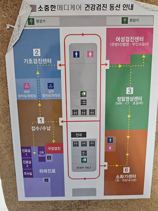 소중한 메디케어 검진센터 동선 지도