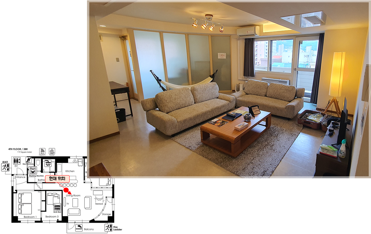 일본 홋카이도 삿포로&#44; 5인 숙소 - NK4 (NK Home BLD) &#44; 거실