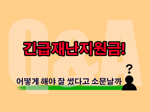  긴급재난지원금! 어떻게 해야 잘 썼다고 소문날까?