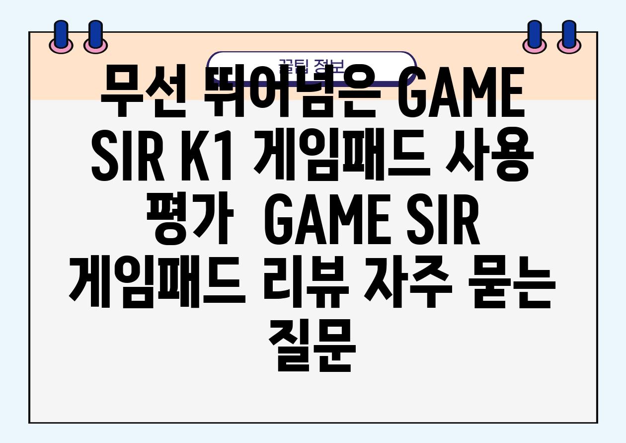 무선 뛰어넘은 GAME SIR K1 게임패드 사용 평가 | GAME SIR, 게임패드 리뷰