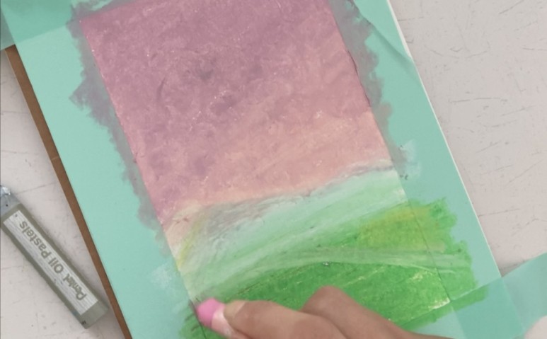 풍경 그림 오일파스텔 나무 풍경 12