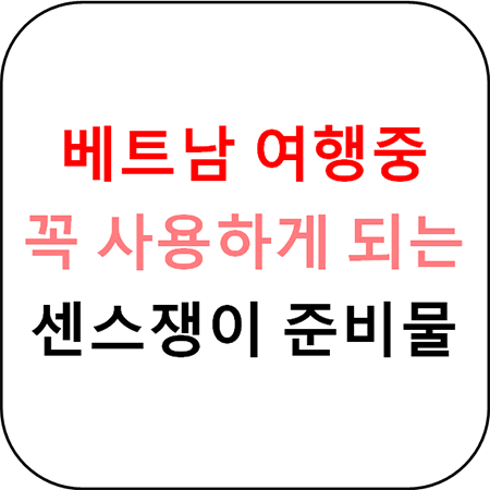  베트남 여행시 꼭 필요한 센스넘치는 준비물