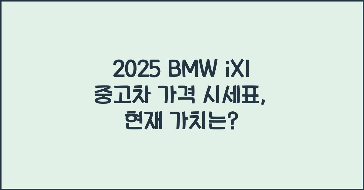 2025 BMW iX1 중고차 가격 시세표