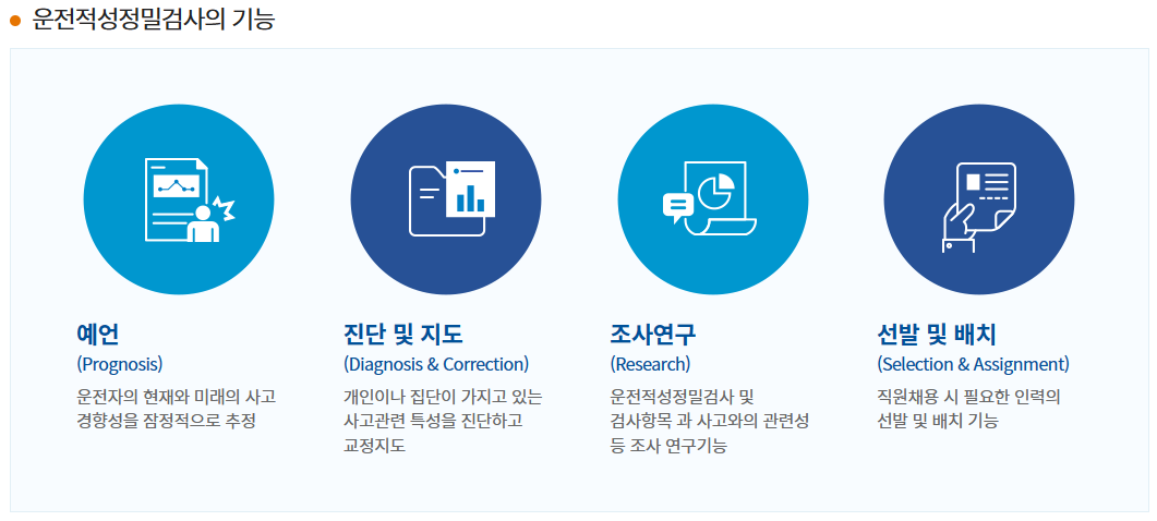 운전적성정밀검사 기능