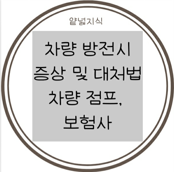  [자동차] 시동이 안 켜질 때, 보험사 번호, 배터리 방전 증상, 대처 방법
