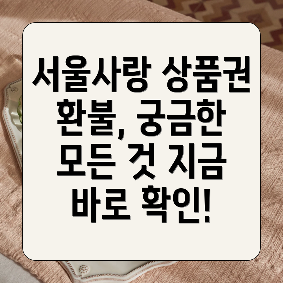 서울사랑상품권 환불