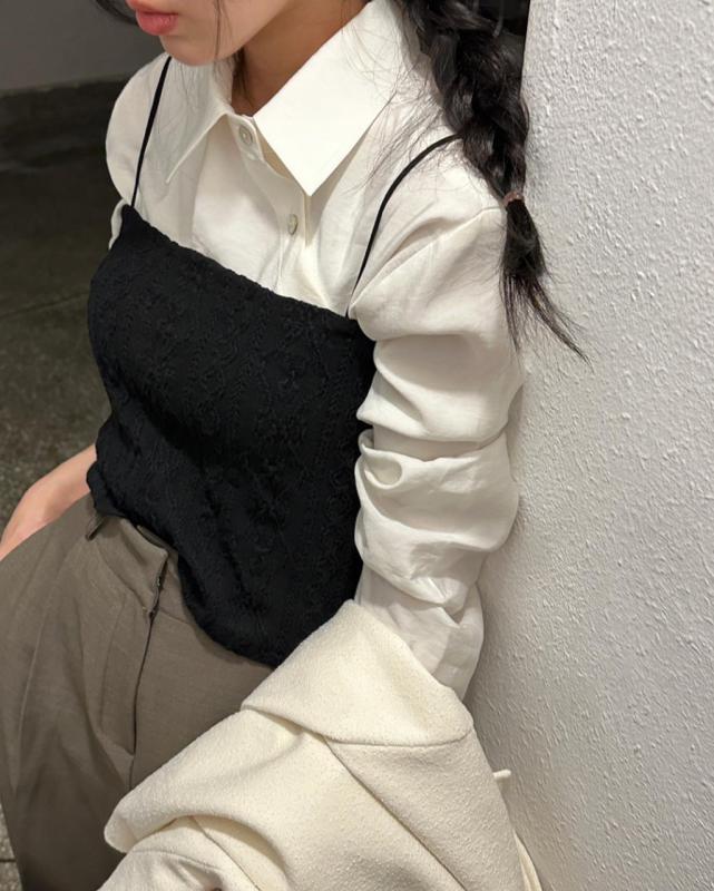 아빌 여성 케이블 끈 뷔스티에 조끼