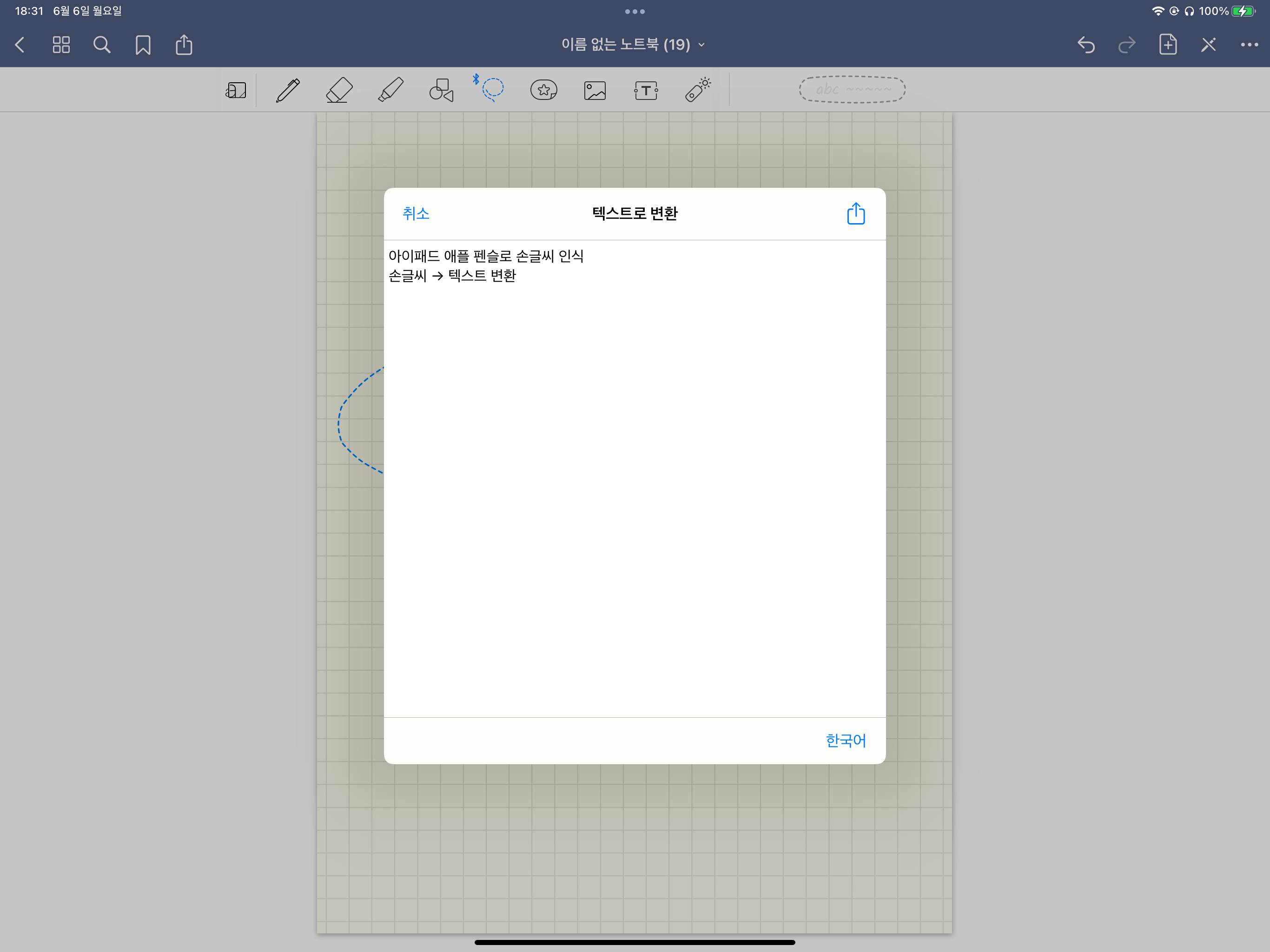 아이패드-손글씨-굿노트-텍스트-변환