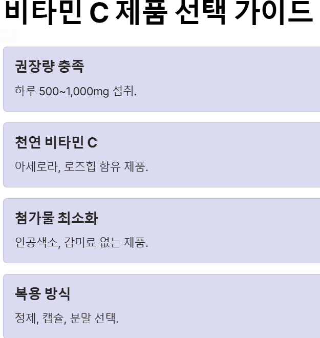비타민C 복용시간과 복용법 &ndash; 비타민C 추천 및 비타민C 하루 권장량 최신
