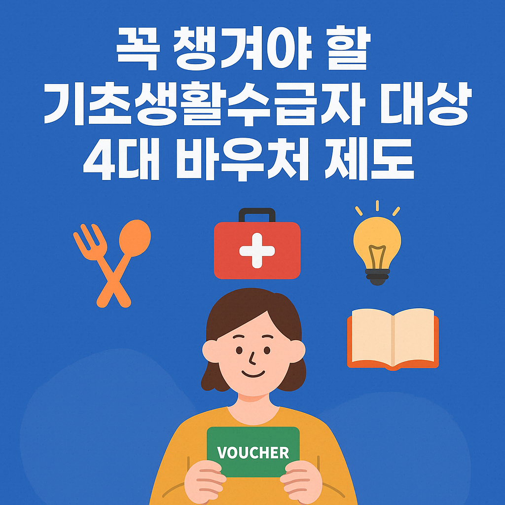 꼭 챙겨야 할 기초생활수급자 대상 4대 바우처 제도