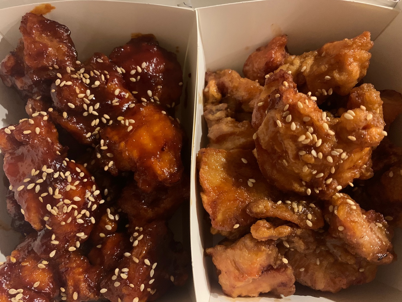  멕시카나 까르보불닭치킨/허니벌꿀 리뷰