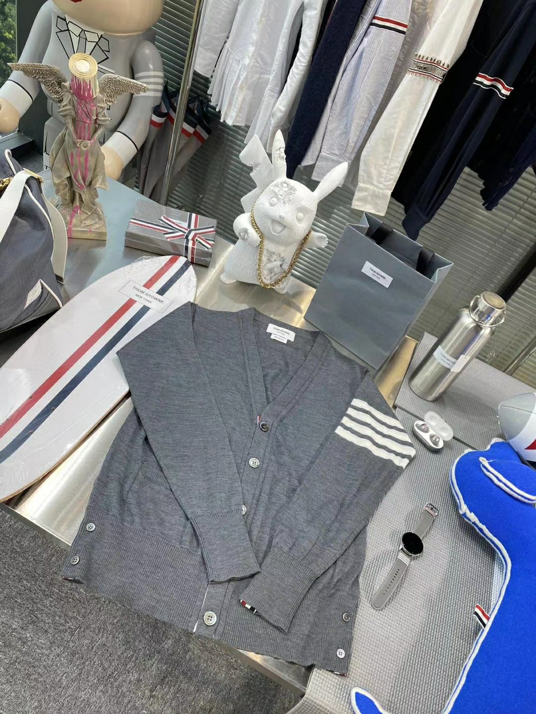  [THOM BROWNE] 톰브라운 사선완장 가디건 MKC002A00014038