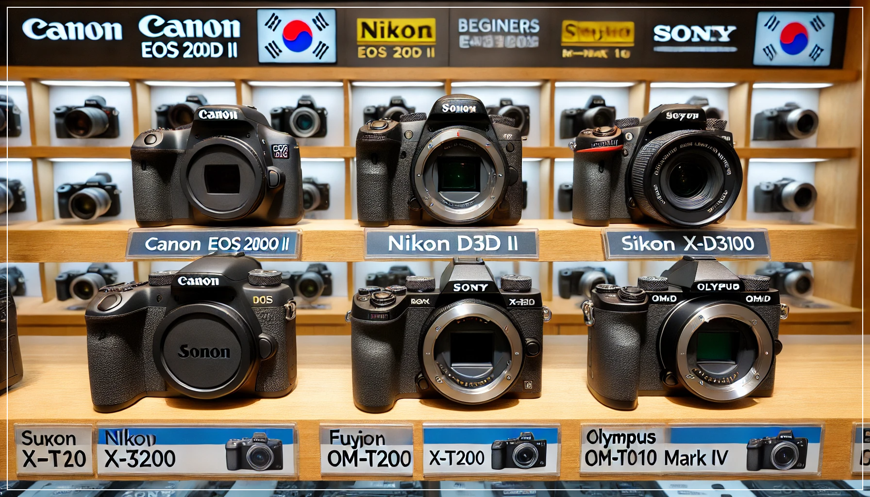 Canon, Nikon, Sony, Fujifilm, Olympus