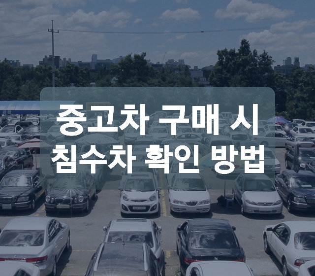  중고차 구매 시 침수차 확인 방법에 대해 알아보자