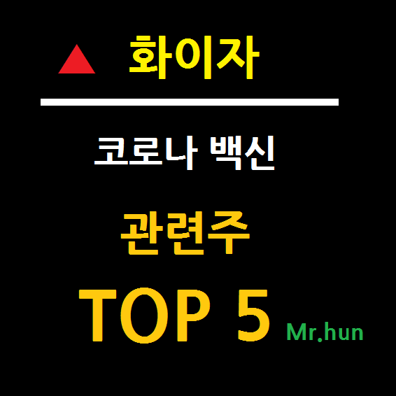  화이자 관련주 대장주 TOP 5 총정리