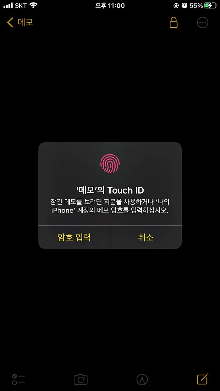 아이폰-메모-Touch-ID