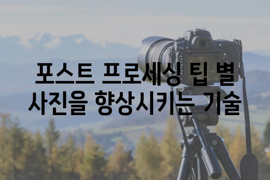 포스트 프로세싱 팁 별 사진을 향상시키는 기술