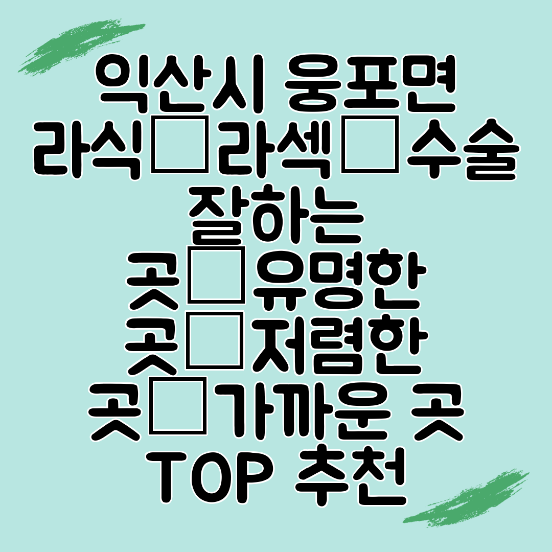 익산시 웅포면 라식│라섹│수술 잘하는 곳│유명한 곳│저렴한 곳│가까운 곳 TOP 추천