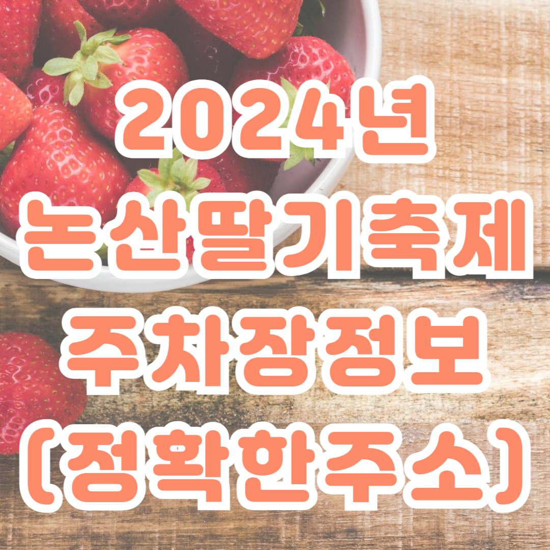 2024년 논산딸기축제 주차장정보